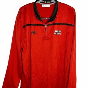 UL Ragin Cajun Adidas Pullover Track Jacket Size 2XL